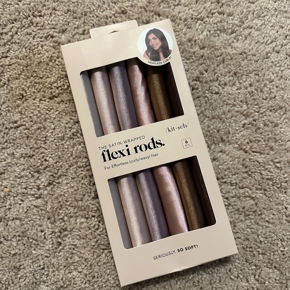 Kitsch Satin-Wrapped Flexi Rods in Pink and Brown - Picture 2 of 4